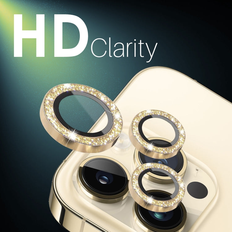 For iPhone 15 Pro / 15 Pro Max NORTHJO 2 Set 6pcs Camera Lens Protector Glitter Metal Ring Film