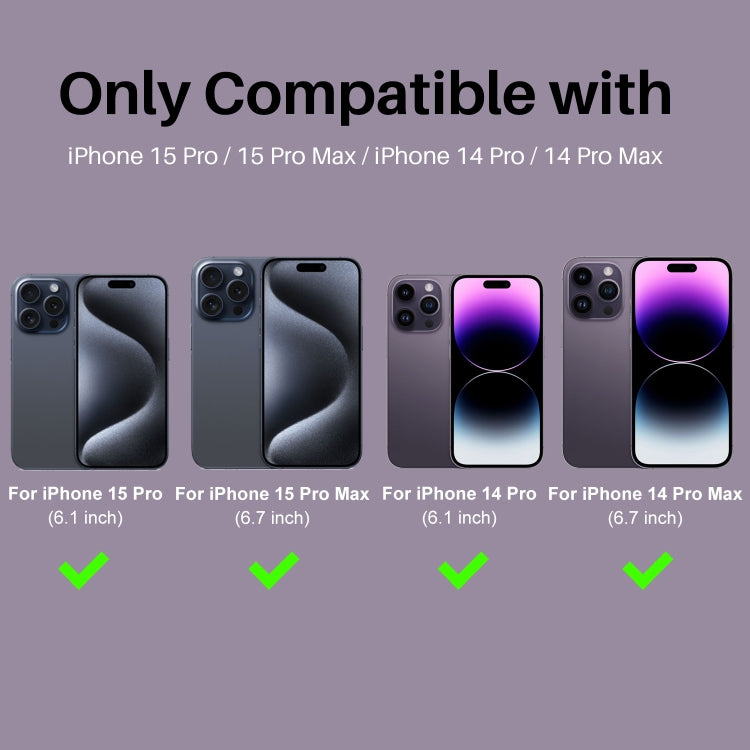 For iPhone 15 Pro / 15 Pro Max NORTHJO 2 Set 6pcs Camera Lens Protector Glitter Metal Ring Film