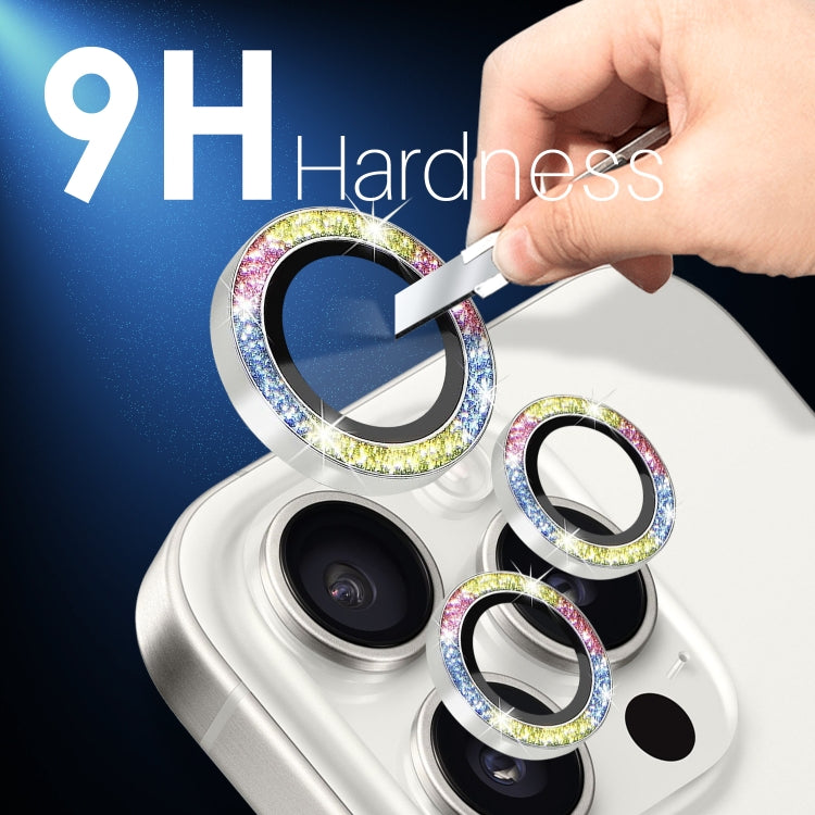 For iPhone 15 Pro / 15 Pro Max NORTHJO 2 Set 6pcs Camera Lens Protector Glitter Metal Ring Film