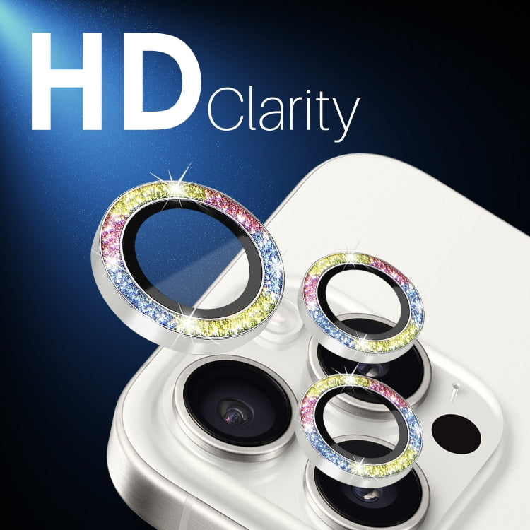 For iPhone 15 Pro / 15 Pro Max NORTHJO 2 Set 6pcs Camera Lens Protector Glitter Metal Ring Film