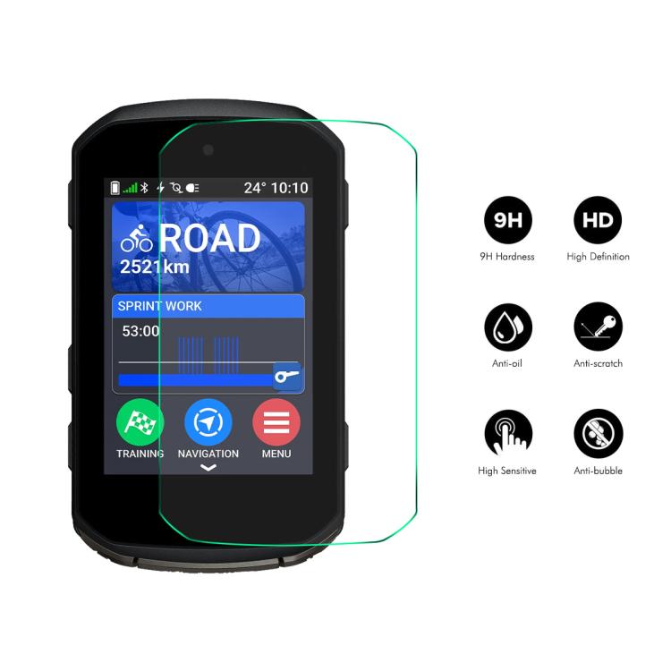 For Garmin Edge 850 / 550 2pcs ENKAY Hat-Prince 0.2mm 9H Tempered Glass Screen Protector Watch Film