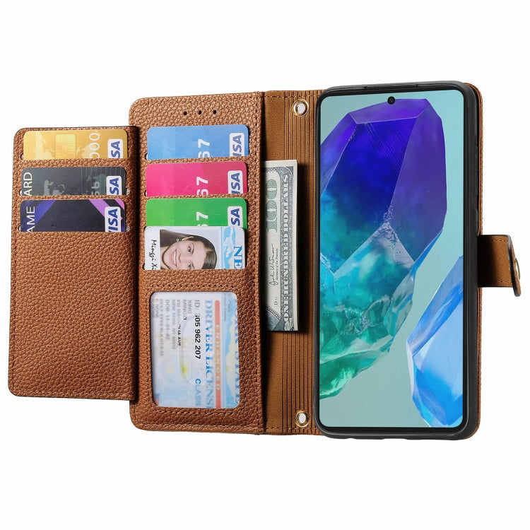 For Samsung Galaxy M55 Love Zipper Lanyard Leather Phone Case