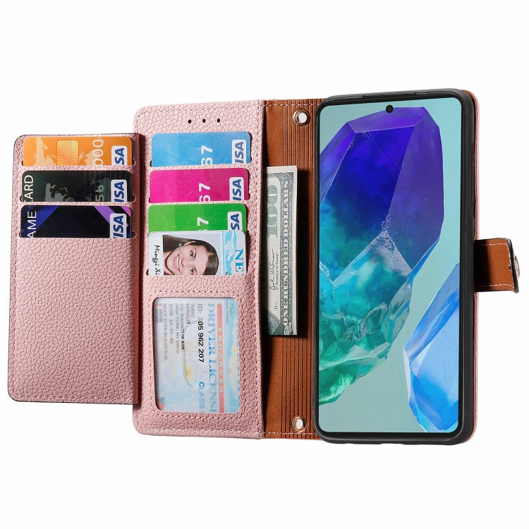 For Samsung Galaxy M55 Love Zipper Lanyard Leather Phone Case