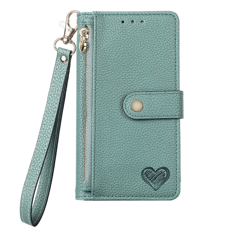 For Samsung Galaxy S25 Ultra 5G Love Zipper Lanyard Leather Phone Case
