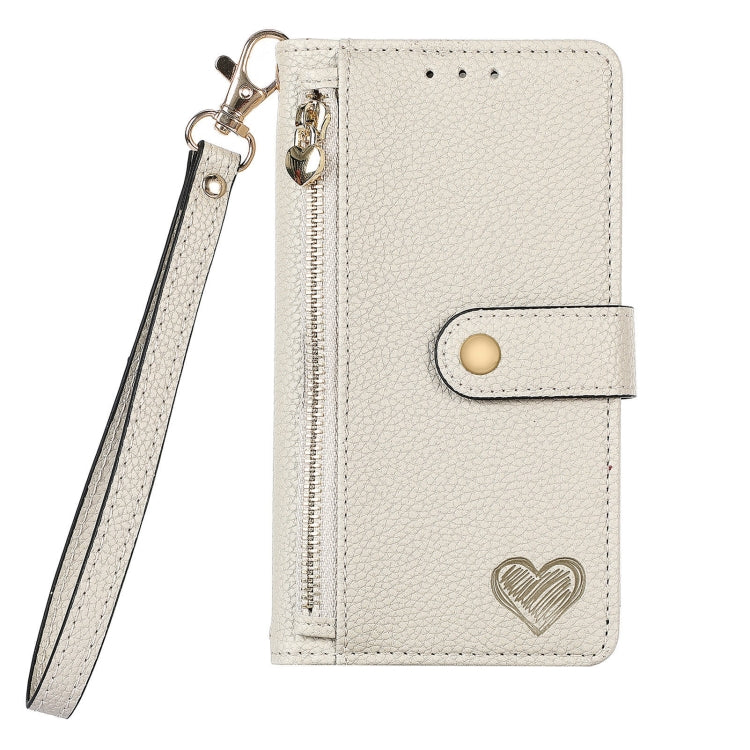 For Samsung Galaxy S25 Ultra 5G Love Zipper Lanyard Leather Phone Case