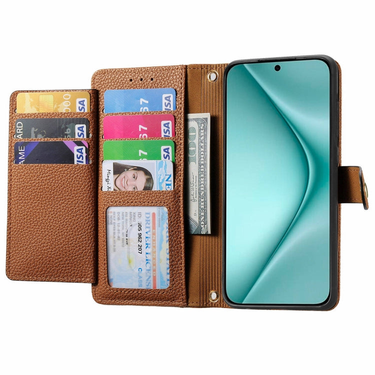 For Huawei Pura 70 Love Zipper Lanyard Leather Phone Case