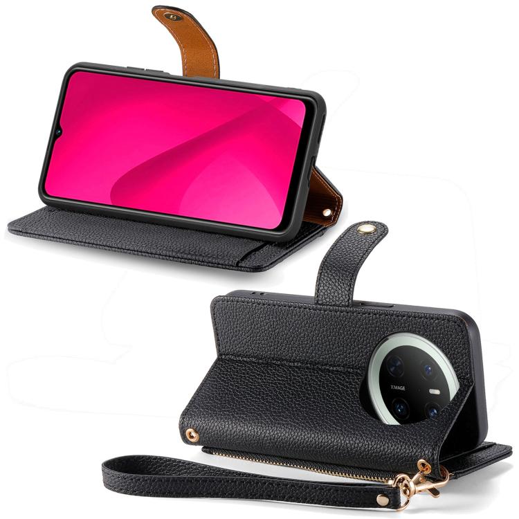 For Huawei Mate 70 Love Zipper Lanyard Leather Phone Case
