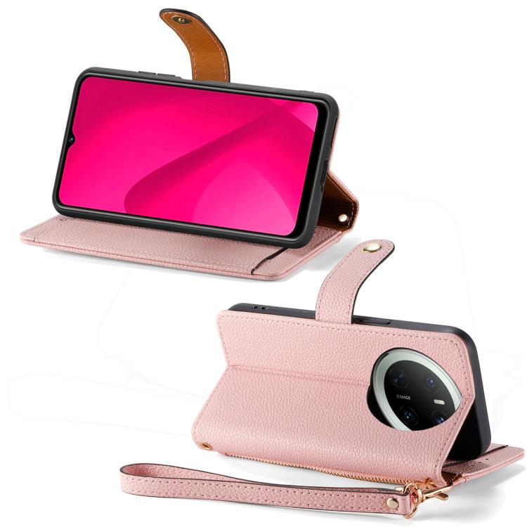 For Huawei Mate 70 Love Zipper Lanyard Leather Phone Case