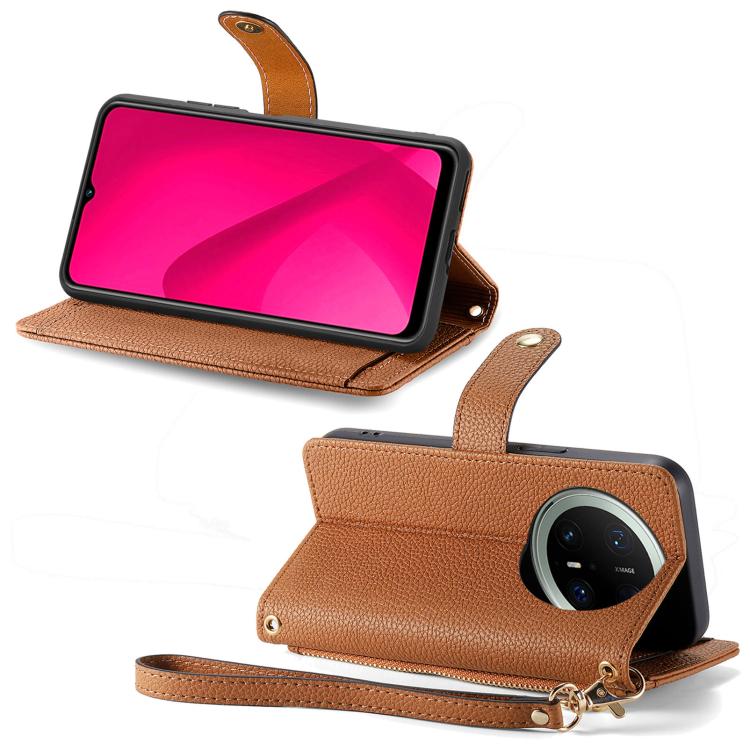 For Huawei Mate 70 Pro+ Love Zipper Lanyard Leather Phone Case