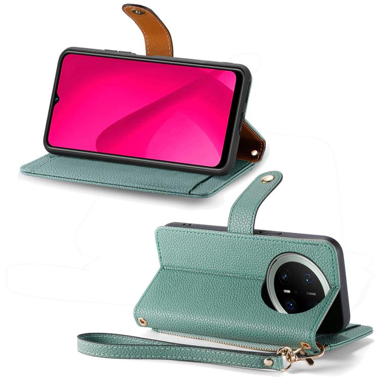 For Huawei Mate 70 Pro+ Love Zipper Lanyard Leather Phone Case