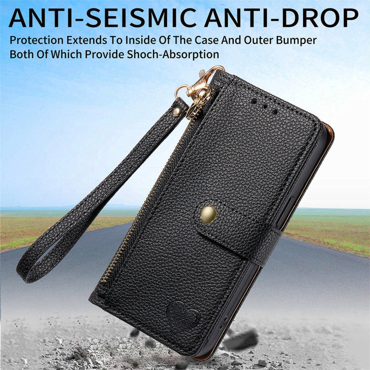 For Infinix Note 40 Pro 4G Love Zipper Lanyard Leather Phone Case