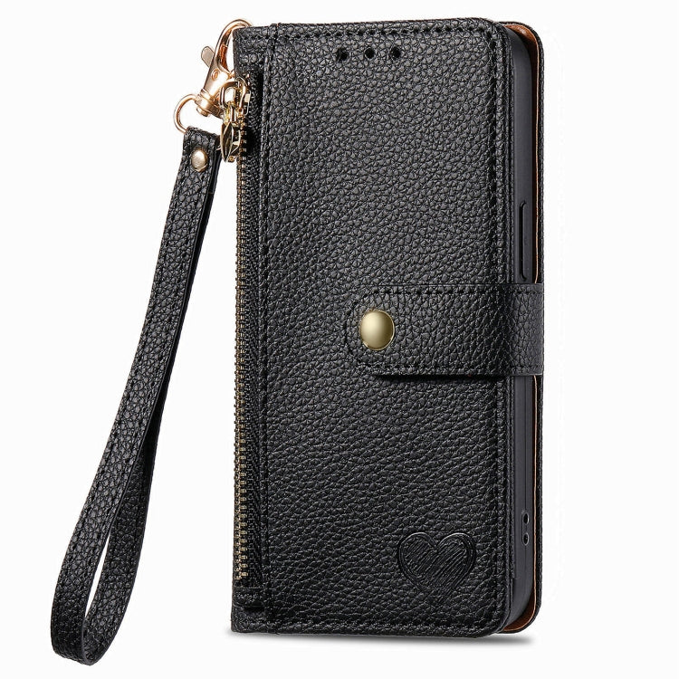 For Infinix Note 40 Love Zipper Lanyard Leather Phone Case