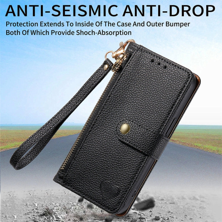 For Infinix Note 40 Love Zipper Lanyard Leather Phone Case