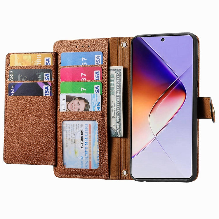 For Infinix Note 40 Love Zipper Lanyard Leather Phone Case