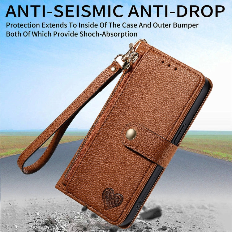 For Infinix Note 40 Love Zipper Lanyard Leather Phone Case