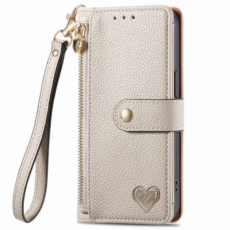 For Infinix Note 40 Love Zipper Lanyard Leather Phone Case