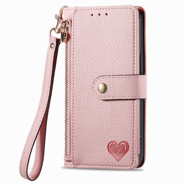 For Infinix Note 40 Love Zipper Lanyard Leather Phone Case