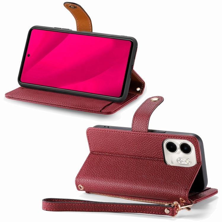 For Infinix Smart 9 Love Zipper Lanyard Leather Phone Case