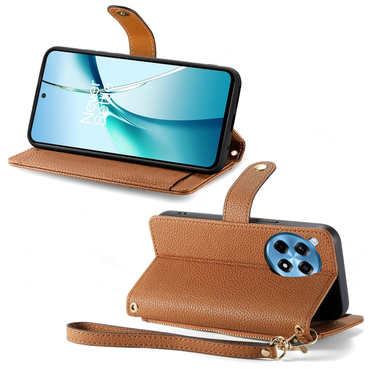 For OnePlus Ace 3 Pro Love Zipper Lanyard Leather Phone Case