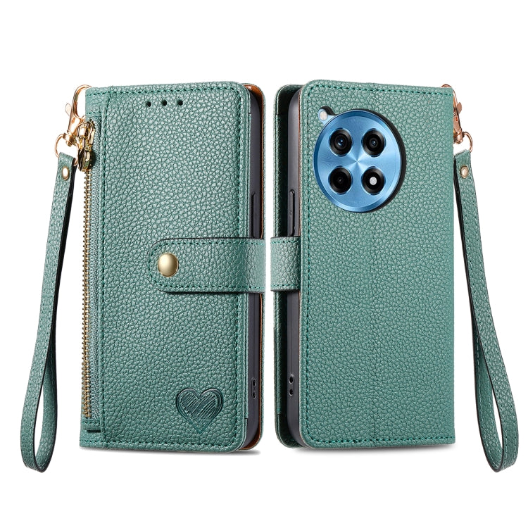 For OnePlus Ace 3 Pro Love Zipper Lanyard Leather Phone Case
