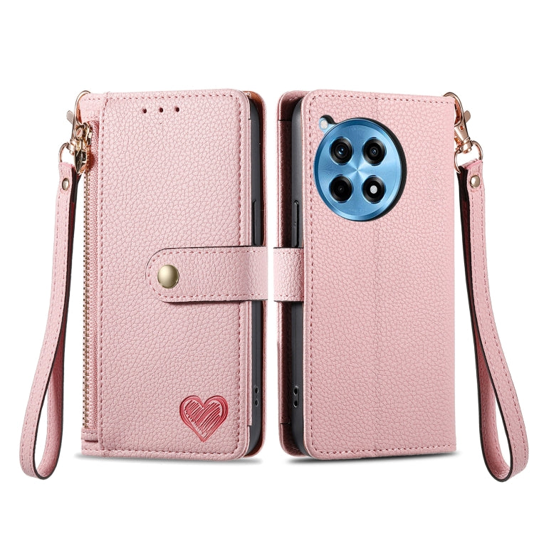 For OnePlus Ace 3 Pro Love Zipper Lanyard Leather Phone Case