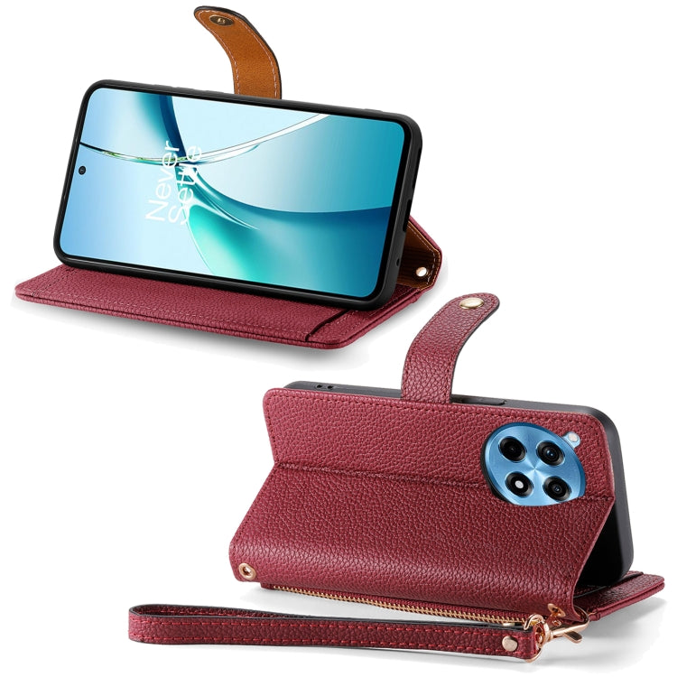For OnePlus Ace 3 Pro Love Zipper Lanyard Leather Phone Case