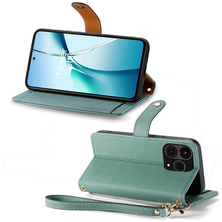 For OnePlus 15 Love Zipper Lanyard Leather Phone Case