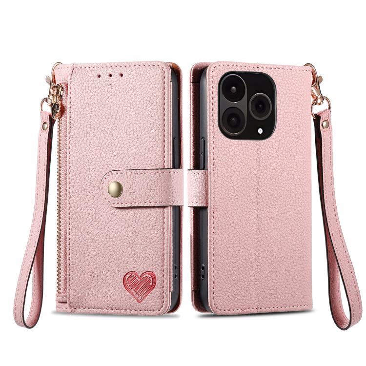 For OnePlus 15 Love Zipper Lanyard Leather Phone Case