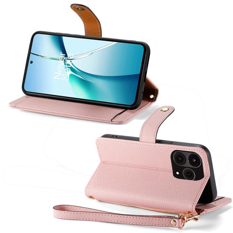For OnePlus 15 Love Zipper Lanyard Leather Phone Case
