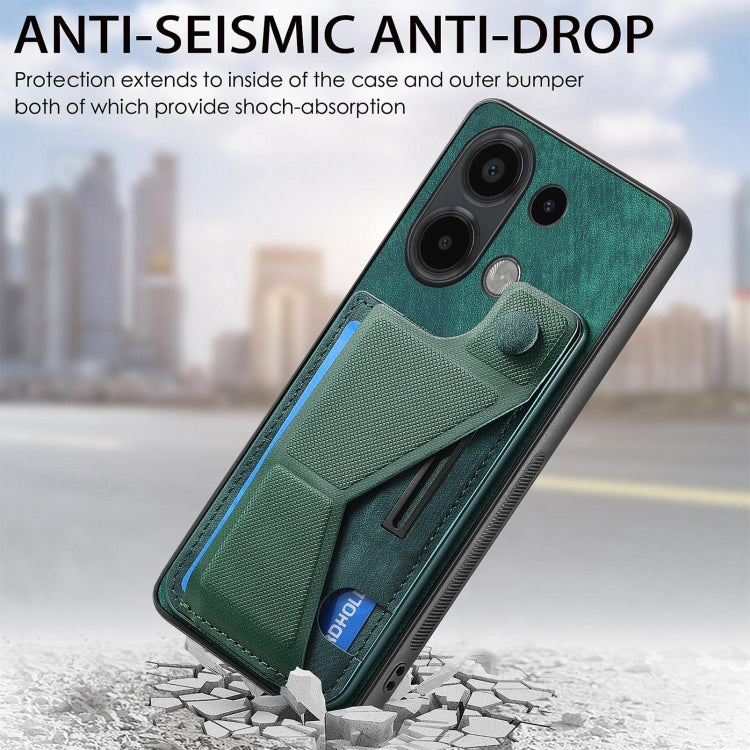 For Xiaomi Redmi Note 13 4G II K-shaped Slide Holder Card Slot Phone Case