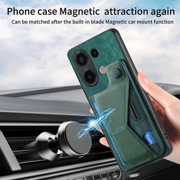 For Xiaomi Redmi Note 13 4G II K-shaped Slide Holder Card Slot Phone Case