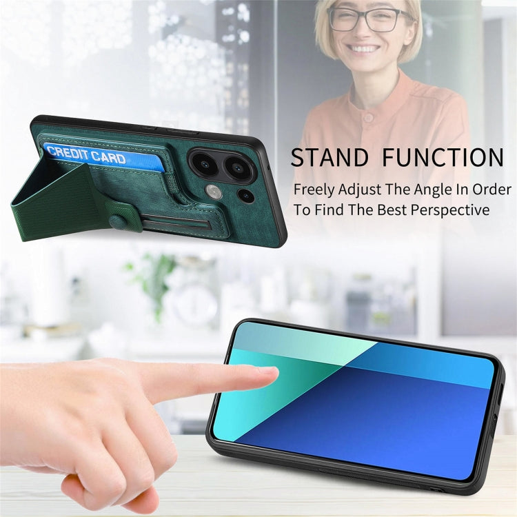 For Xiaomi Redmi Note 13 4G II K-shaped Slide Holder Card Slot Phone Case