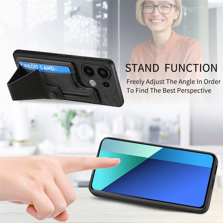 For Xiaomi Redmi Note 13 4G II K-shaped Slide Holder Card Slot Phone Case
