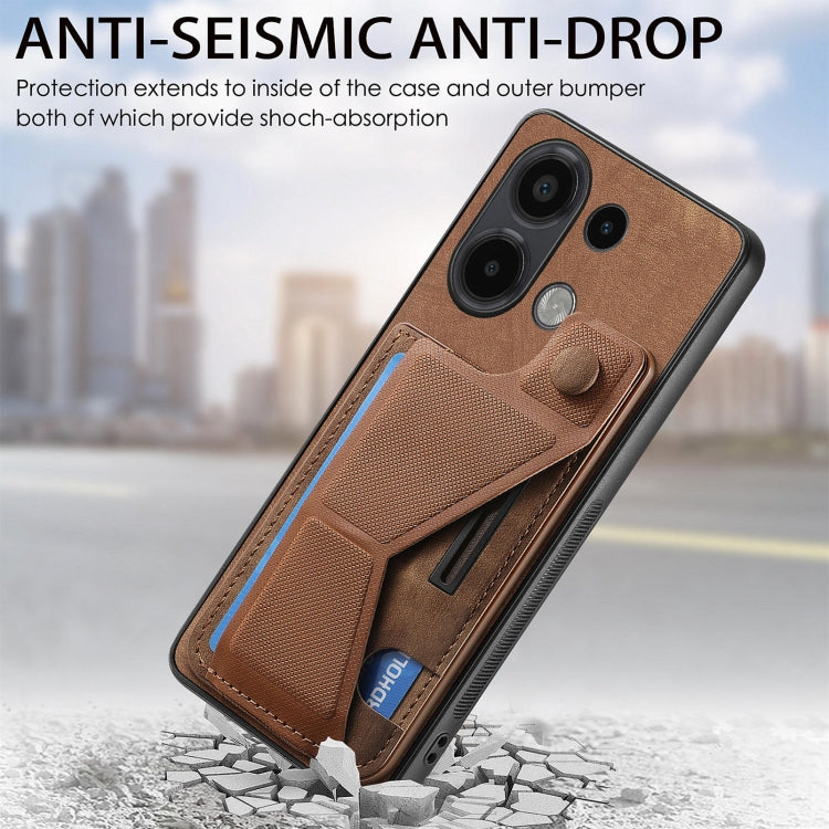 For Xiaomi Redmi Note 13 4G II K-shaped Slide Holder Card Slot Phone Case