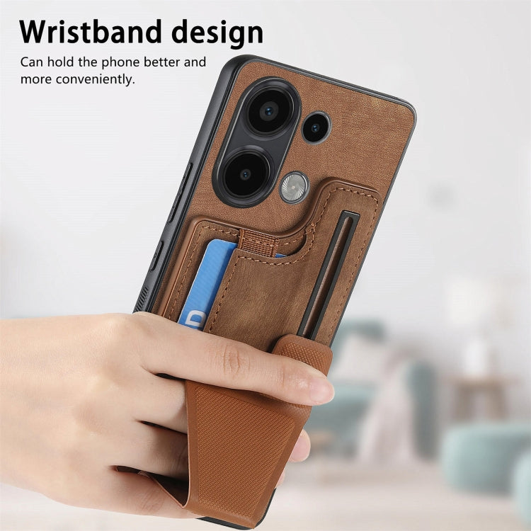 For Xiaomi Redmi Note 13 4G II K-shaped Slide Holder Card Slot Phone Case