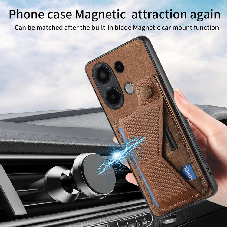 For Xiaomi Redmi Note 13 4G II K-shaped Slide Holder Card Slot Phone Case