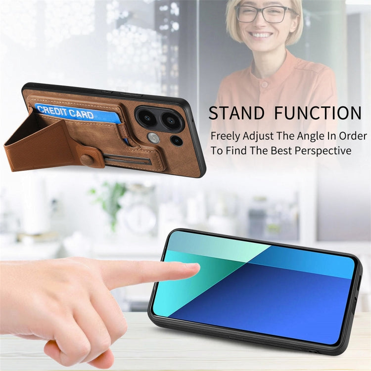 For Xiaomi Redmi Note 13 4G II K-shaped Slide Holder Card Slot Phone Case