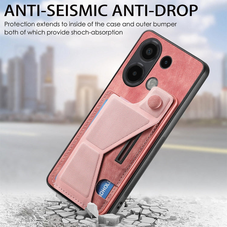 For Xiaomi Redmi Note 13 4G II K-shaped Slide Holder Card Slot Phone Case