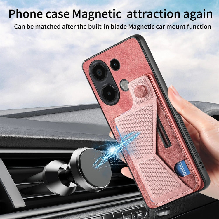 For Xiaomi Redmi Note 13 4G II K-shaped Slide Holder Card Slot Phone Case
