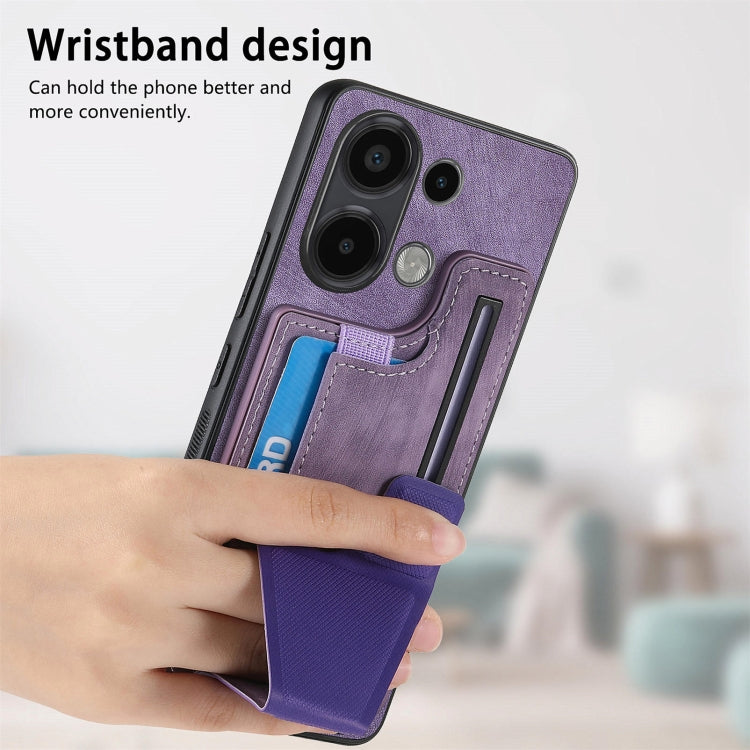 For Xiaomi Redmi Note 13 4G II K-shaped Slide Holder Card Slot Phone Case