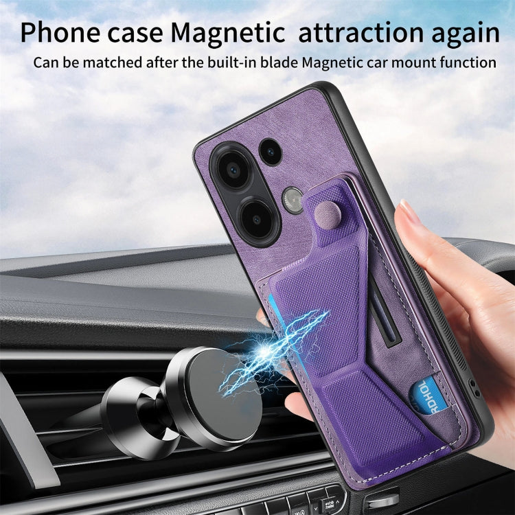 For Xiaomi Redmi Note 13 4G II K-shaped Slide Holder Card Slot Phone Case