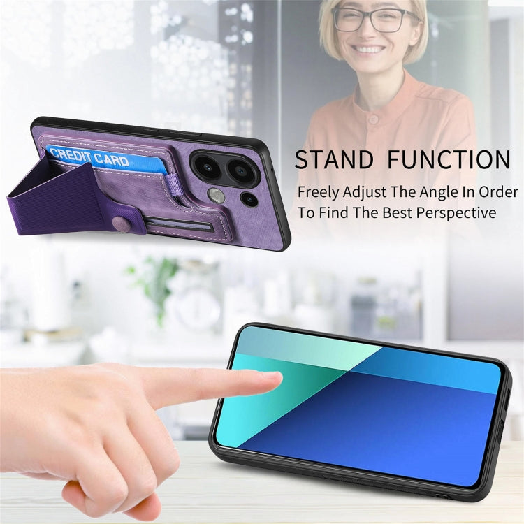 For Xiaomi Redmi Note 13 4G II K-shaped Slide Holder Card Slot Phone Case