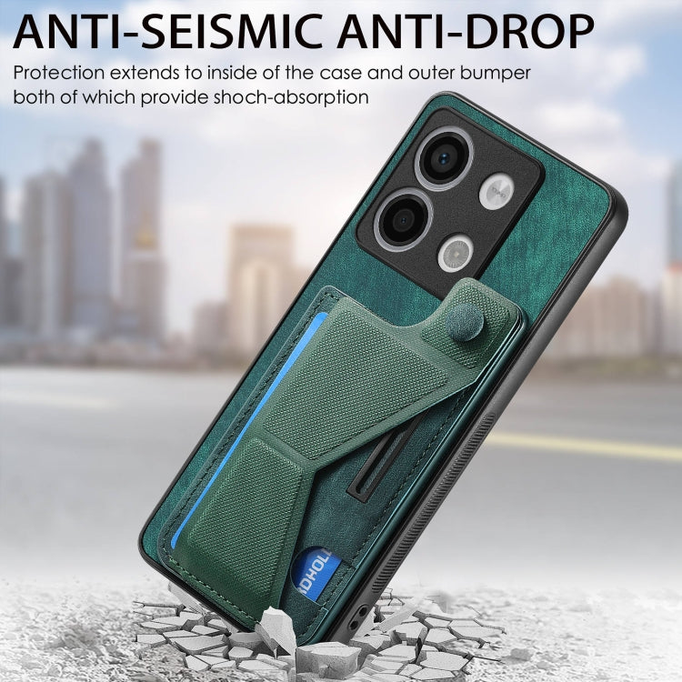 For Xiaomi Redmi Note 13 5G II K-shaped Slide Holder Card Slot Phone Case