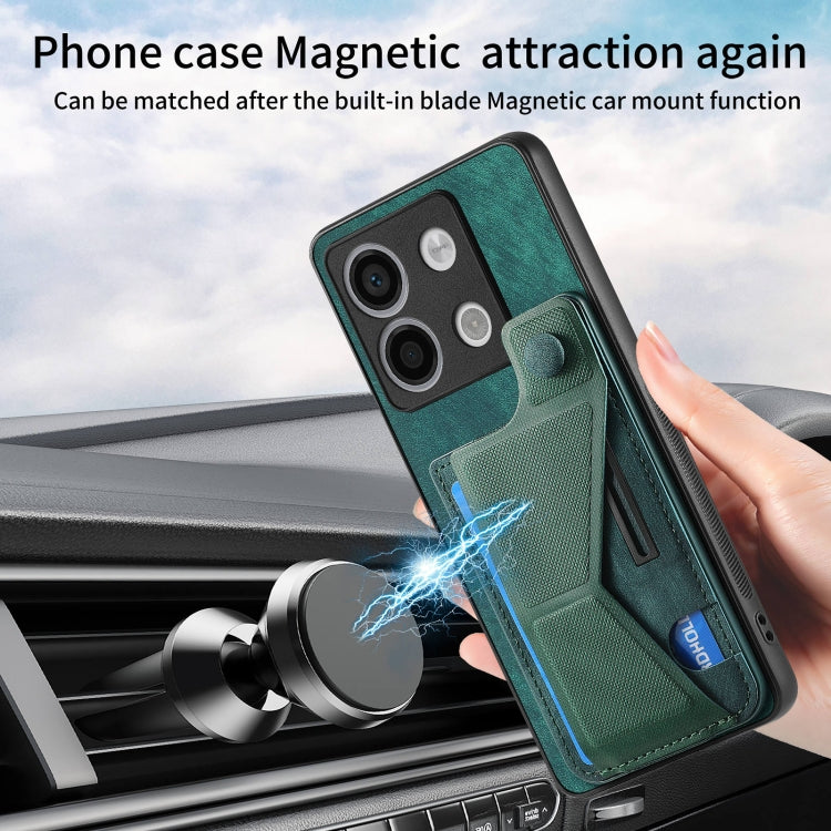 For Xiaomi Redmi Note 13 5G II K-shaped Slide Holder Card Slot Phone Case
