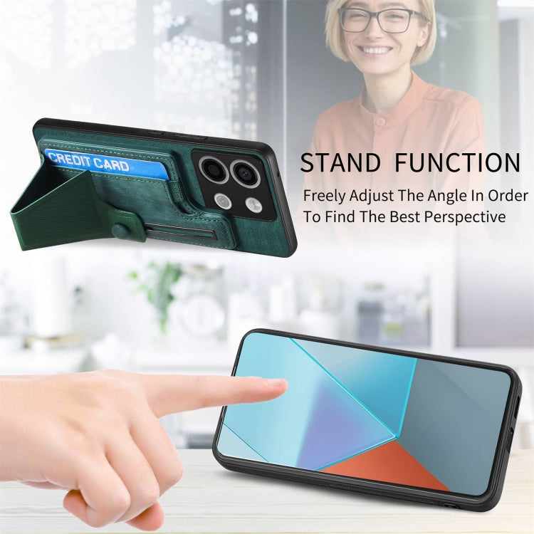For Xiaomi Redmi Note 13 5G II K-shaped Slide Holder Card Slot Phone Case