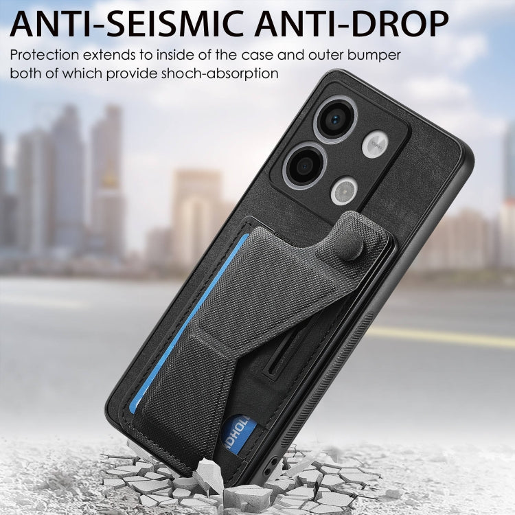 For Xiaomi Redmi Note 13 5G II K-shaped Slide Holder Card Slot Phone Case