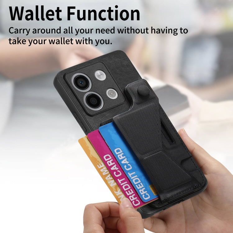 For Xiaomi Redmi Note 13 5G II K-shaped Slide Holder Card Slot Phone Case