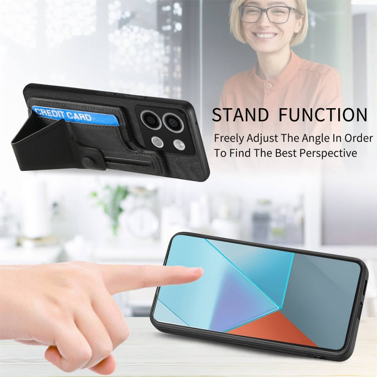 For Xiaomi Redmi Note 13 5G II K-shaped Slide Holder Card Slot Phone Case