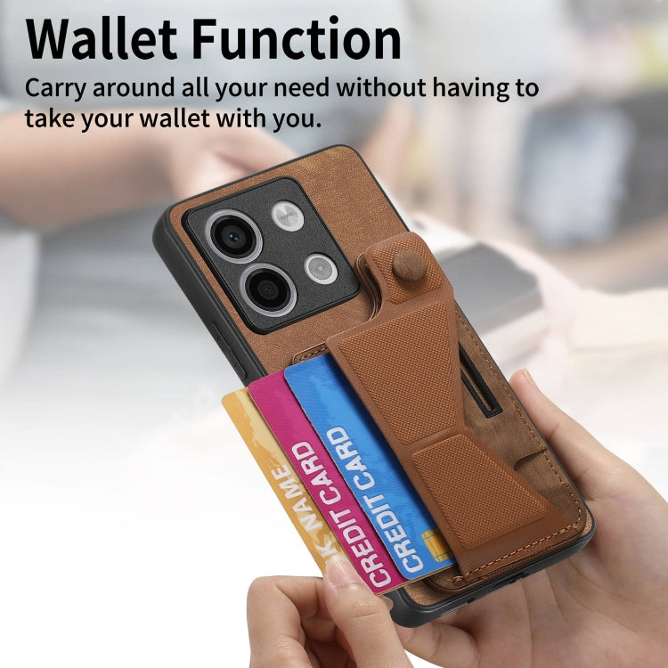 For Xiaomi Redmi Note 13 5G II K-shaped Slide Holder Card Slot Phone Case
