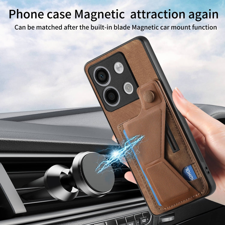 For Xiaomi Redmi Note 13 5G II K-shaped Slide Holder Card Slot Phone Case